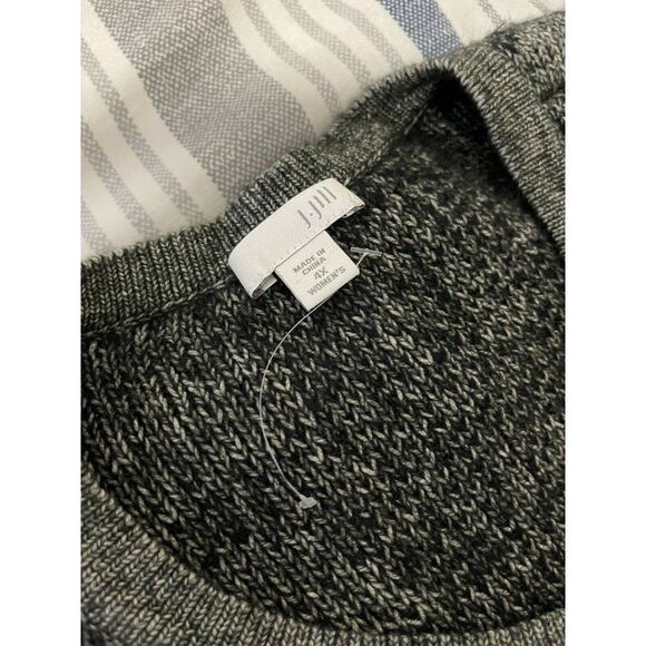 NWOT J.Jill Women's Full Length Overcoat Cotton Blend Gray‎ Black Tunic Size 4XL - Picture 6 of 8